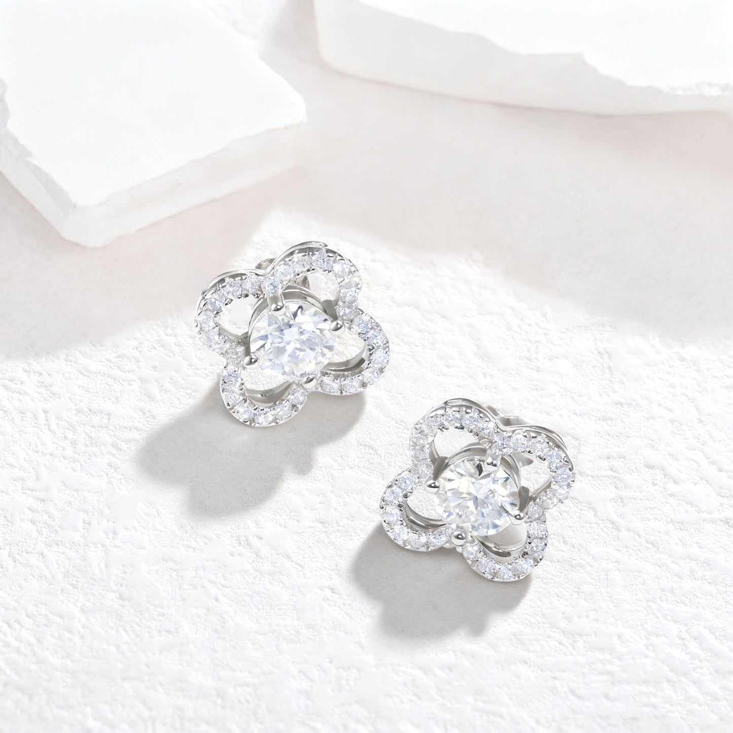 four-leaf clover stud earrings