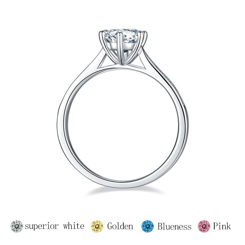 Straight-Hand Ring with Six Prongs