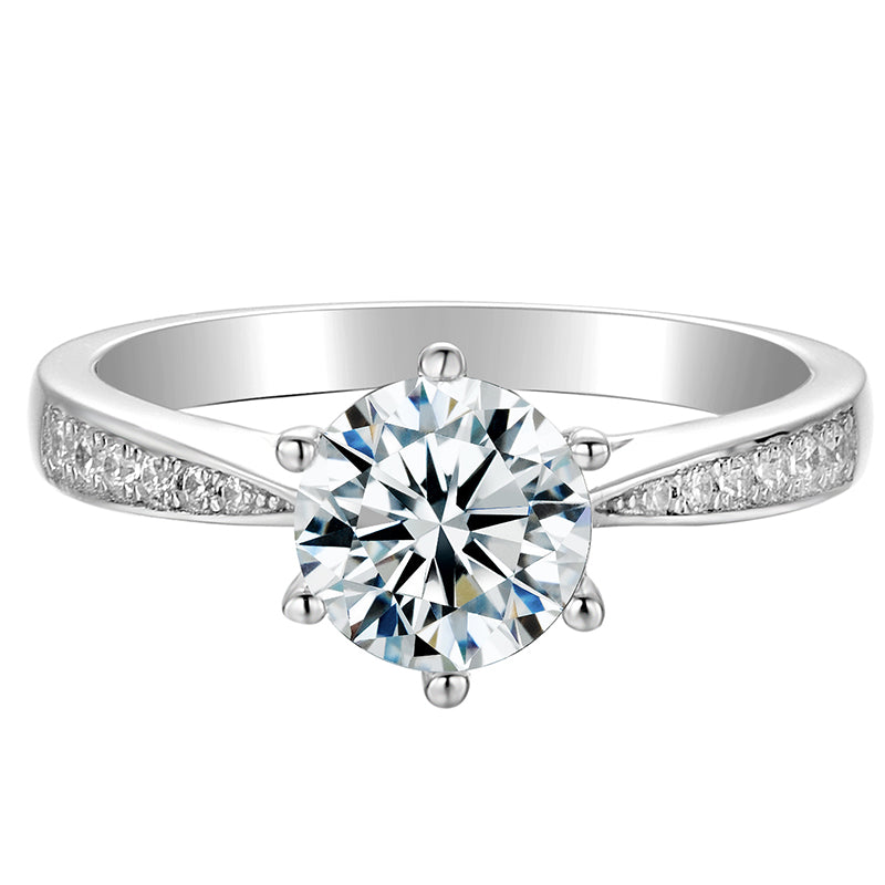 Straight-Hand Ring with Six Prongs