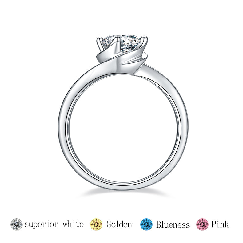 Twisted shank with bud-shaped setting