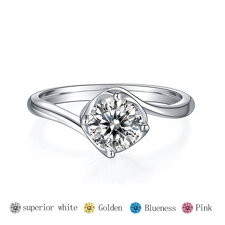 Twisted shank with bud-shaped setting