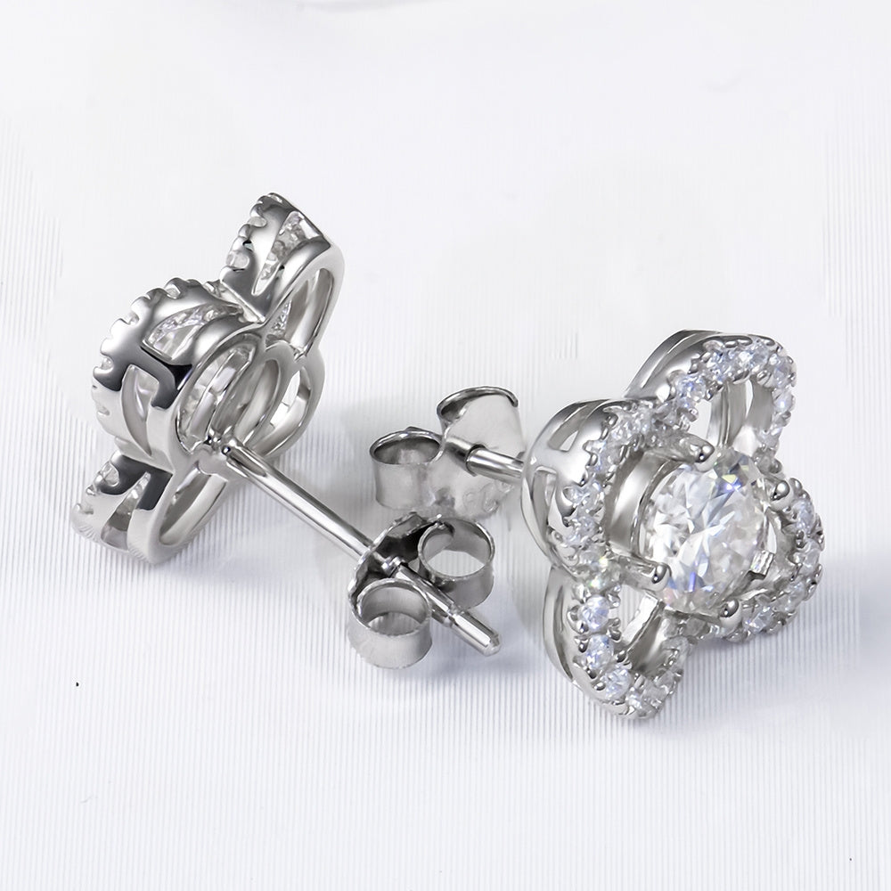 four-leaf clover stud earrings
