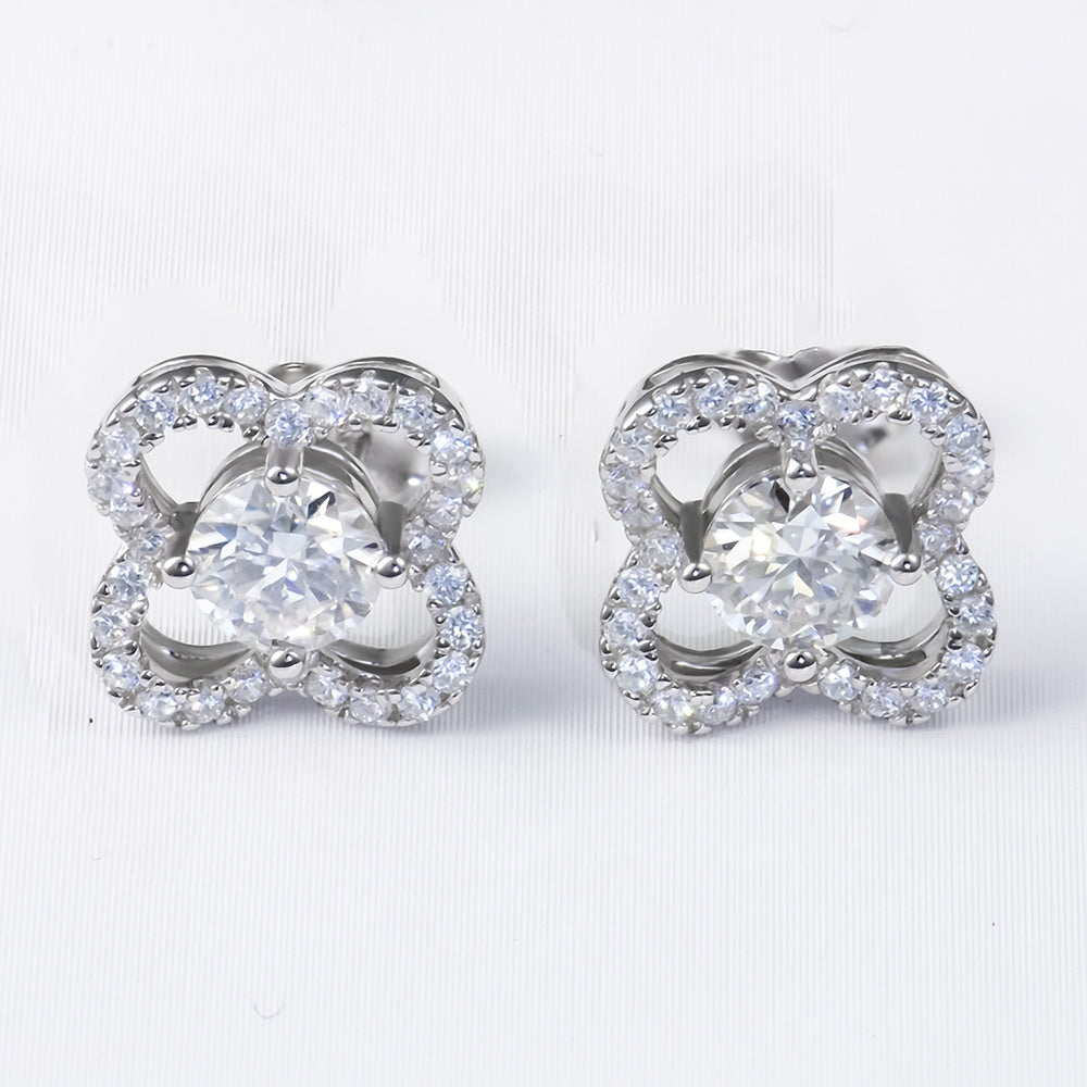 four-leaf clover stud earrings