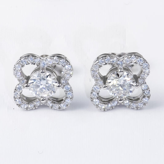 four-leaf clover stud earrings