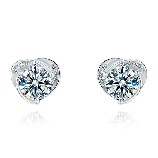 blooming hearts stud earrings