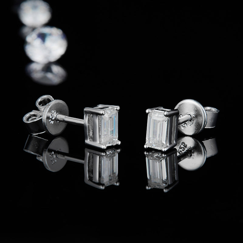 classic rectangular stud earrings
