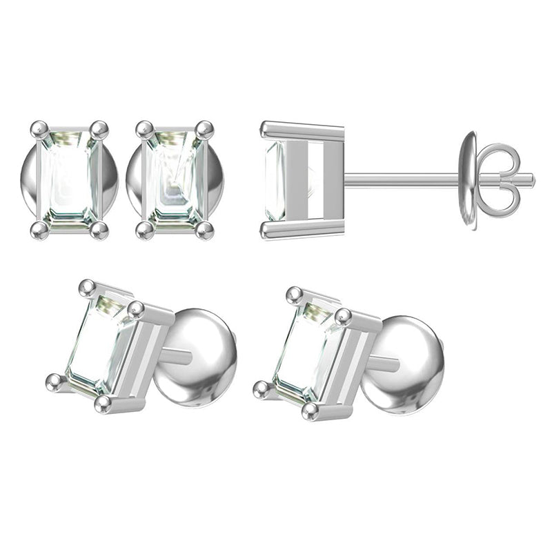 classic rectangular stud earrings