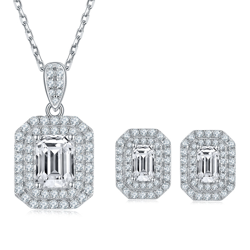 luxe pave rectangular stud earrings